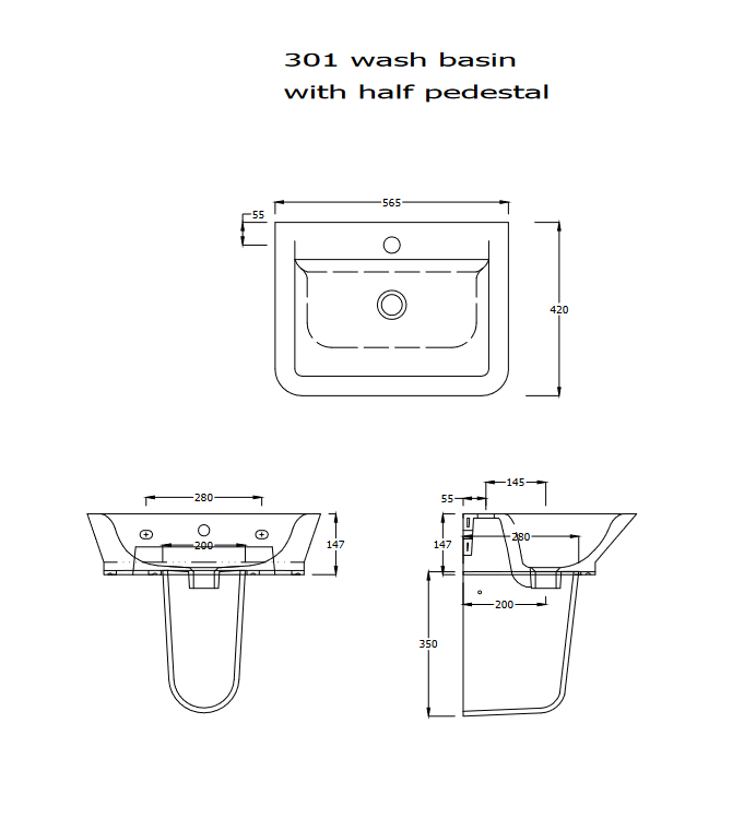 Model – 301 wb half ped