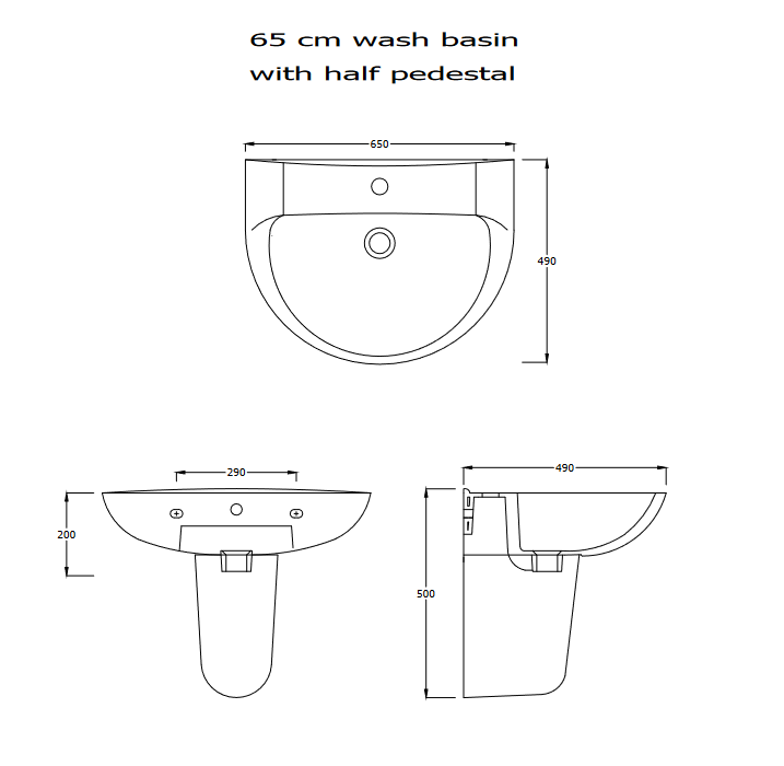 Model – 65(101) wb half ped